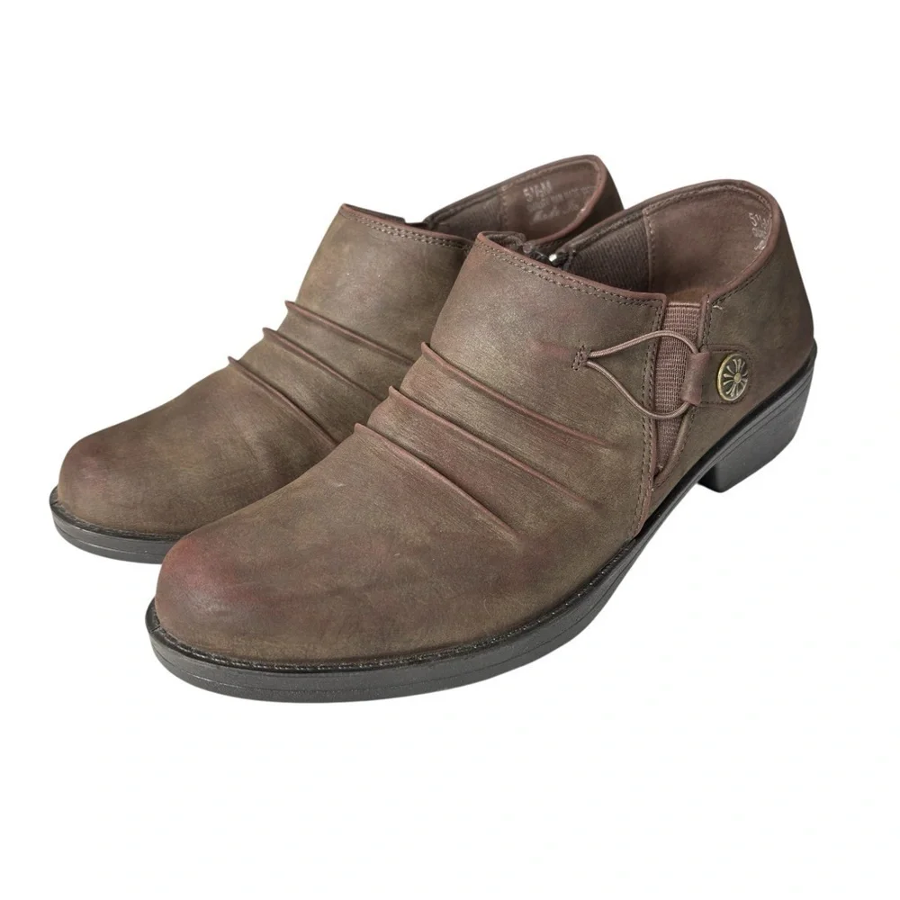 Easy Street Korey Shooties Distressed Matte Brown Comfort Size 5.5 Bootie VEGAN